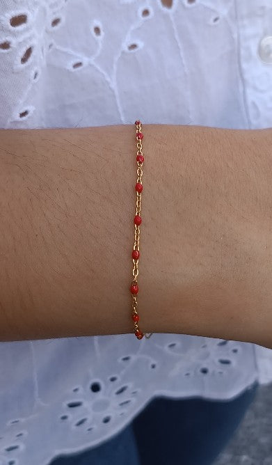 Louise - Bracelet en acier inoxydable doré