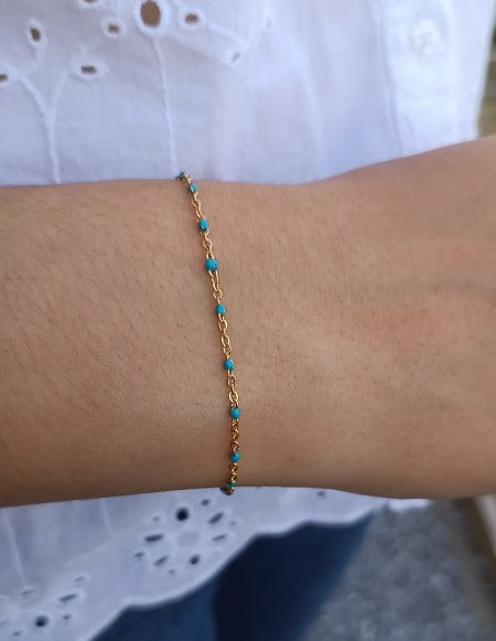 Louise - Bracelet en acier inoxydable doré