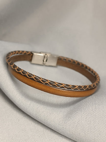 Fred - Bracelet en cuir véritable