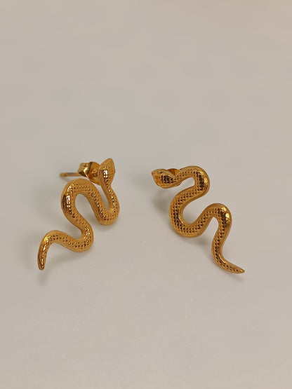 Iris - Boucle d'oreille serpent doré